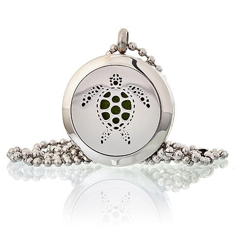Aromatherapy Diffuser Necklace with Turtle Design 25mm Locket