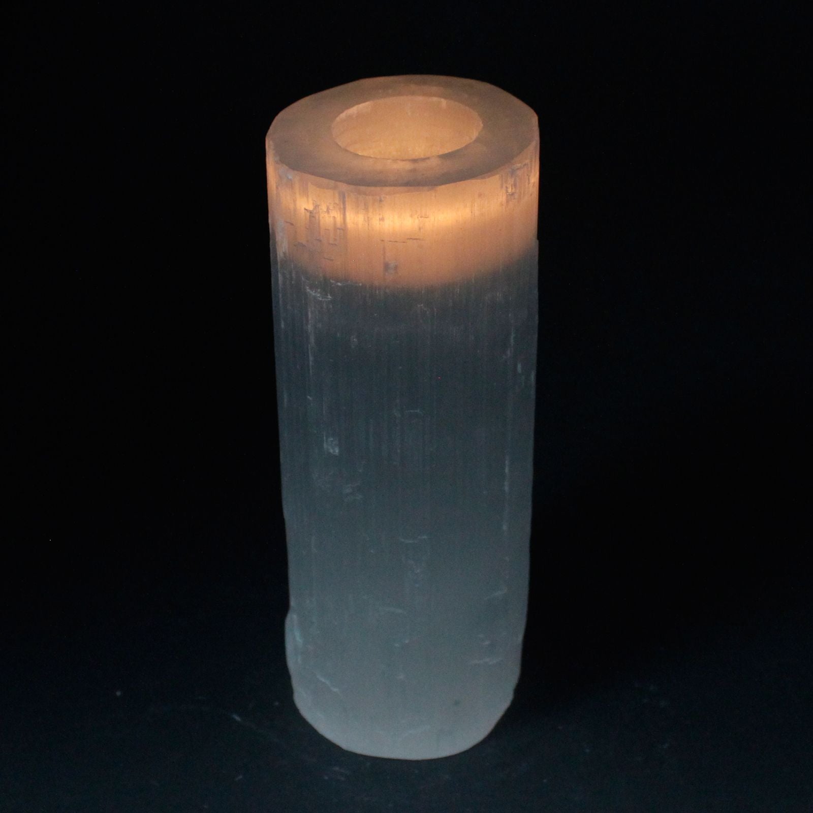 Selenite Cylinder Candle Holder 20 cm for Stylish Home Decor