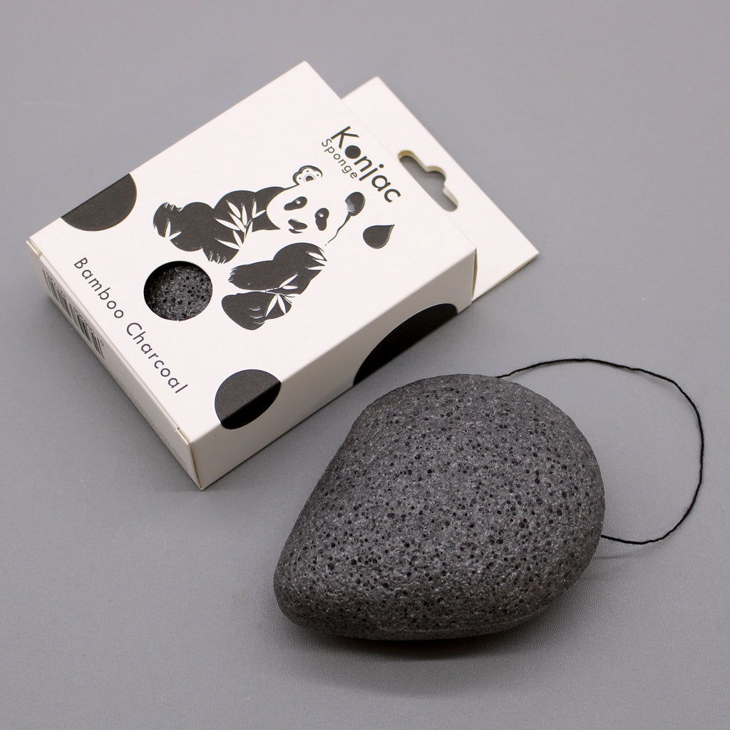 Teardrop Konjac Sponge with Bamboo Charcoal for Skin Cleansing