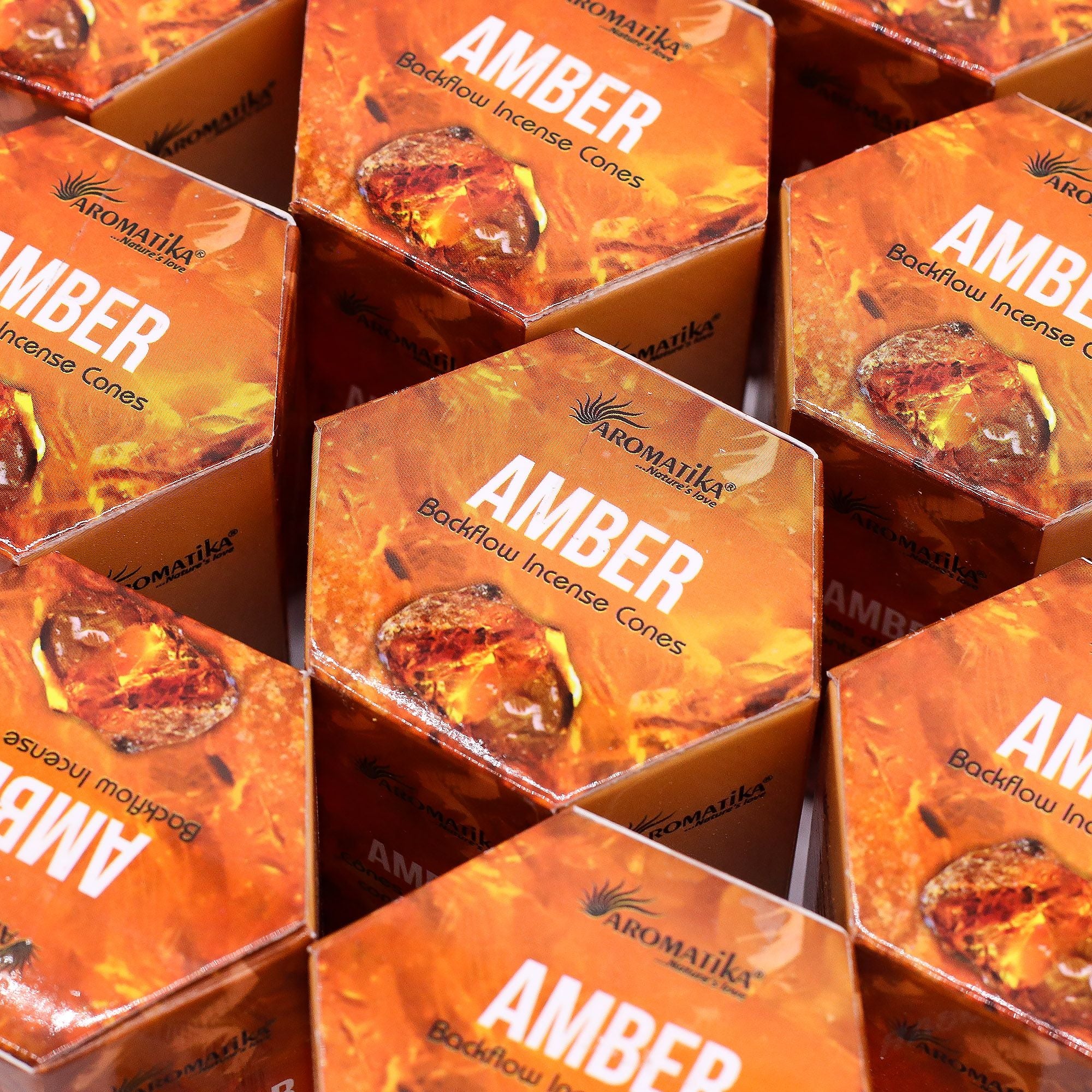 Pack of 10 Aromatika Masala Backflow Incense Cones Amber Aroma