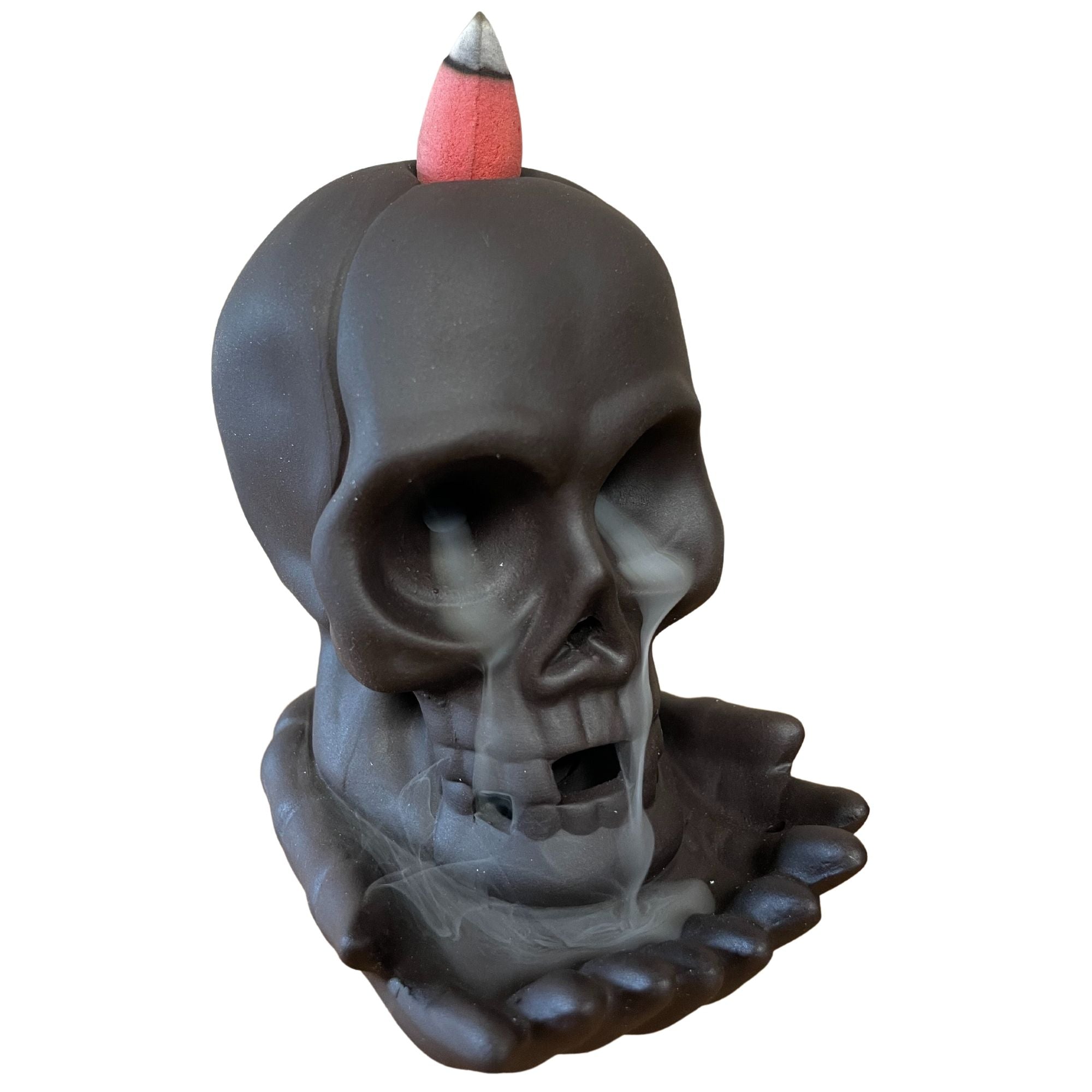 Backflow Incense Burner Weeping Skull with Unique Light Feature