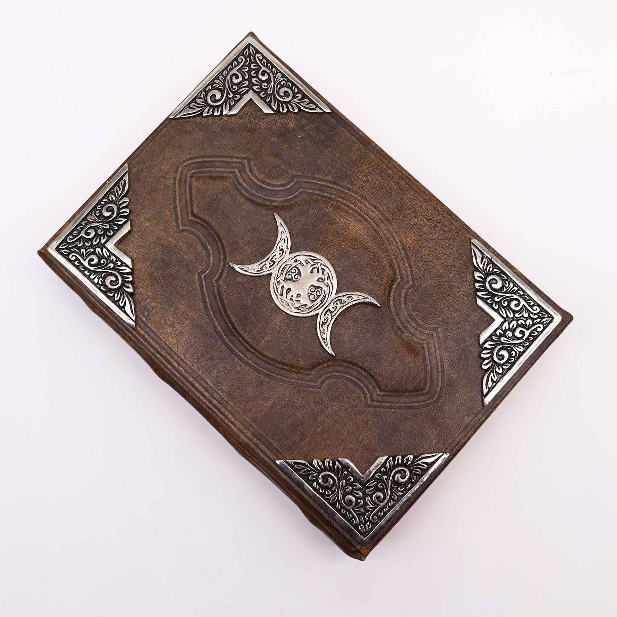 Hefty Brown Tan Journal with Zinc Triple Moon Decor and 200 Pages