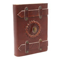 Leather Tigereye Notebook with Belts in Vintage Style Design