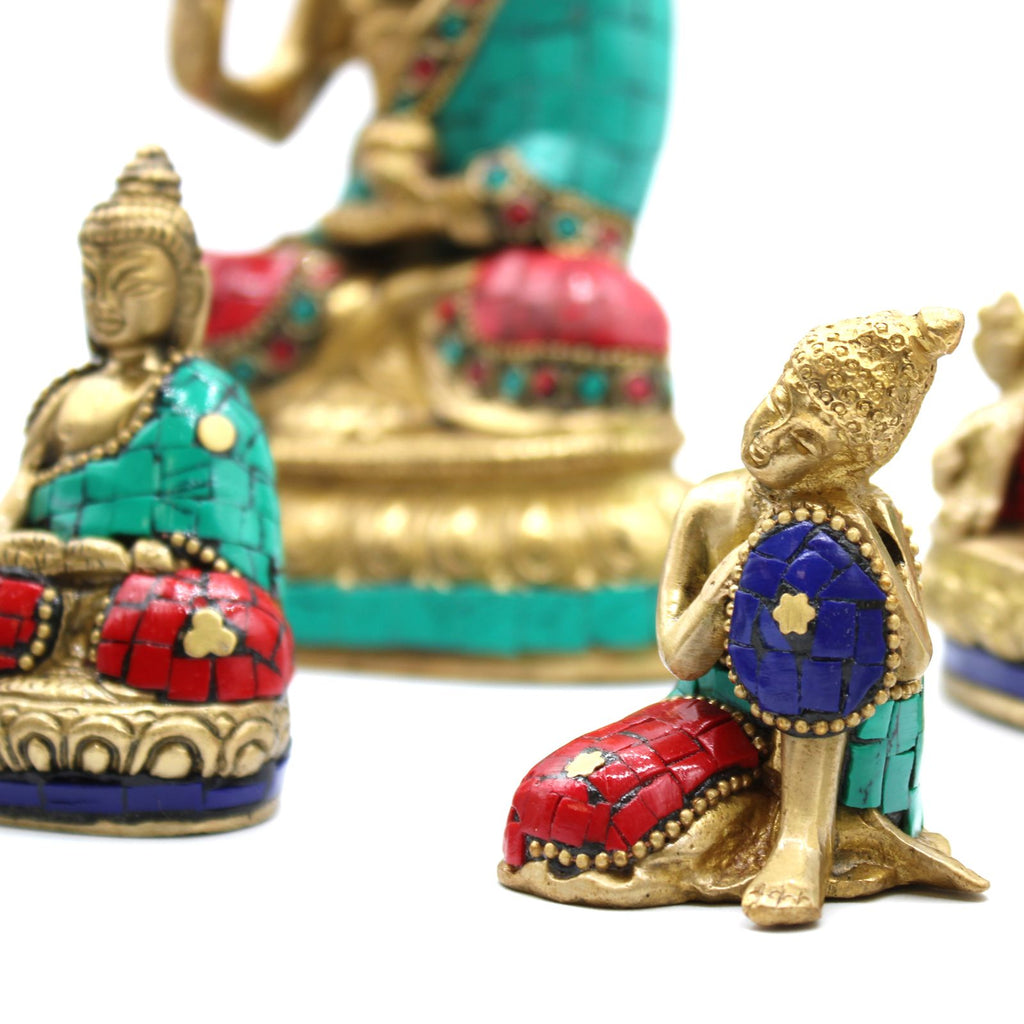 Brass Buddha Figure Thinking 6.5 cm Perfect for Home Decor Display