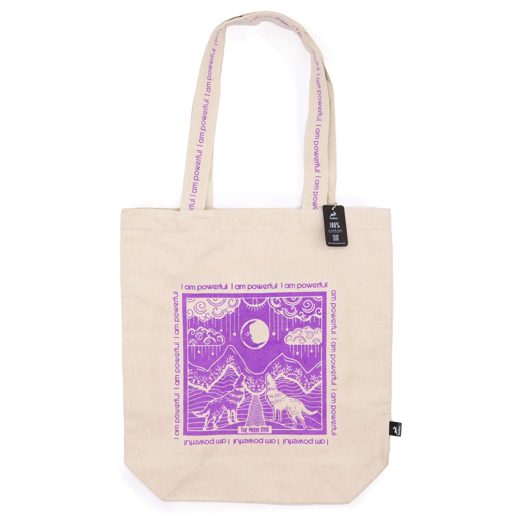 Hop Hare Tote Bag I Am Powerful Moon Tarot Design for Daily Use