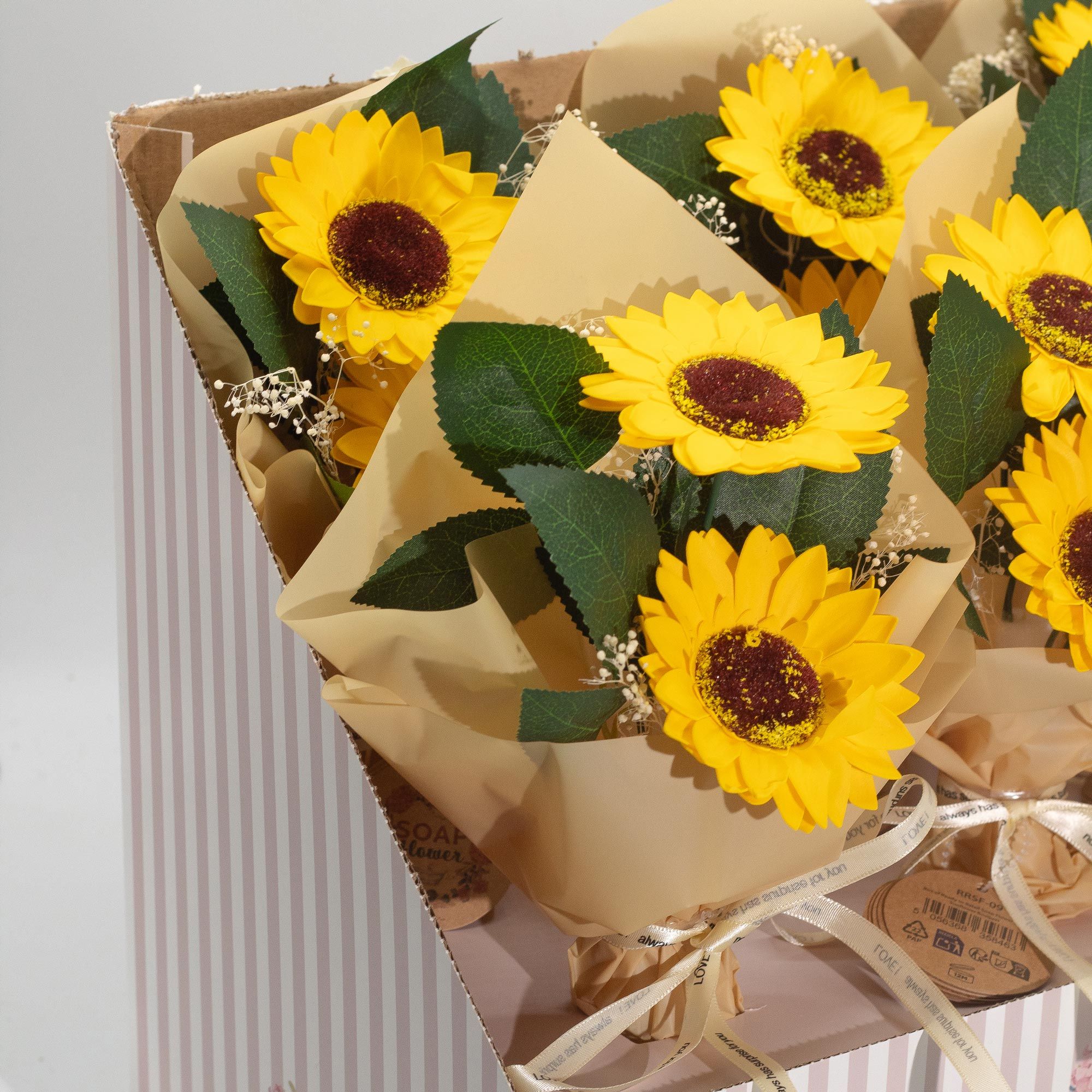 Soap Flower Two Sunflower Bouquet for Home Accent and Gifting