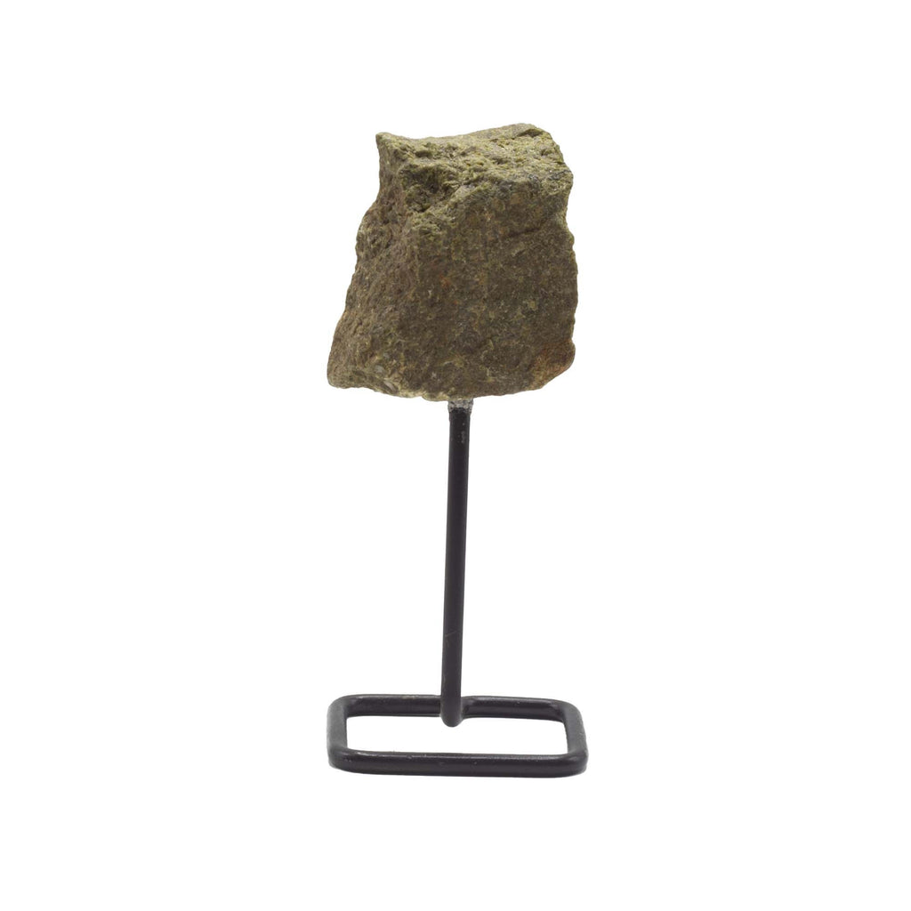 Epidote Mineral Specimen on Metal Stand for Unique Displays