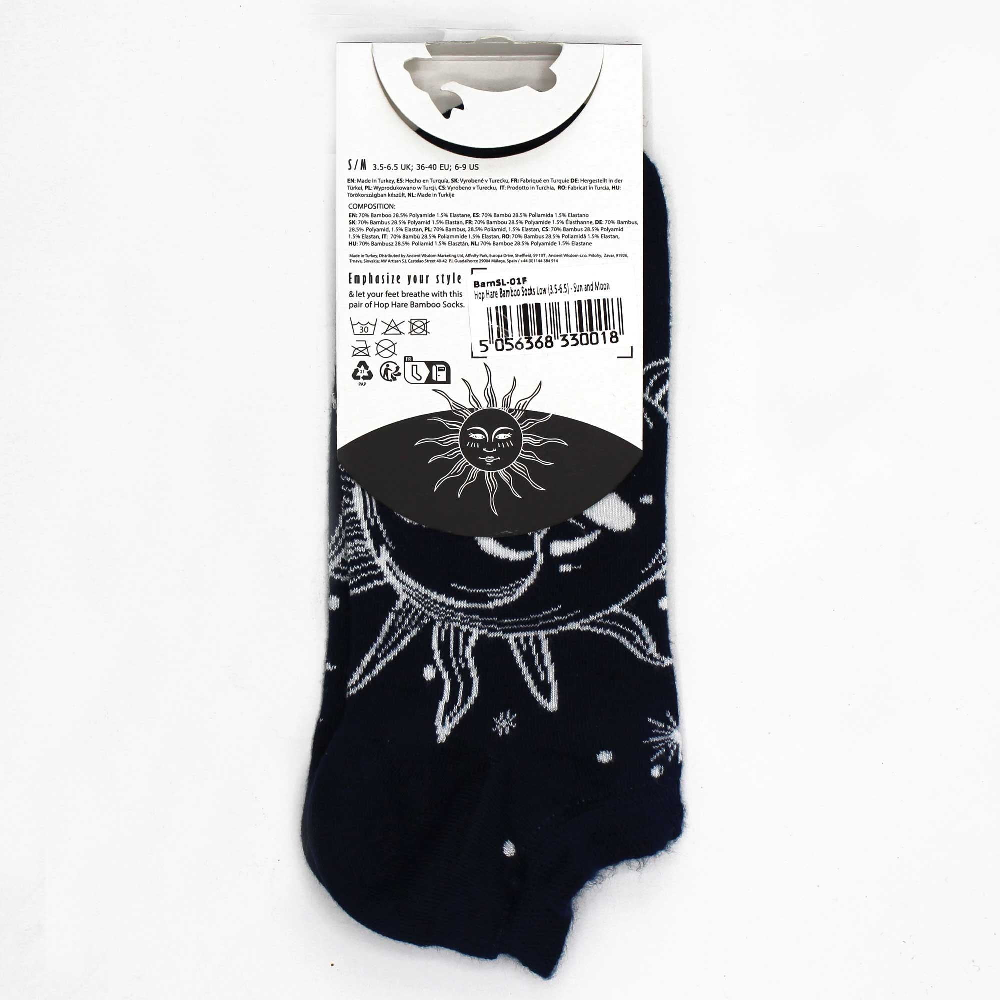 S/M Hop Hare Bamboo Socks Low (3.5-6.5) - Sun and MoonÂ