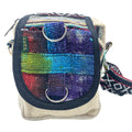 Tiedye Hemp Messenger Bag with Multiple Compartments and Strap