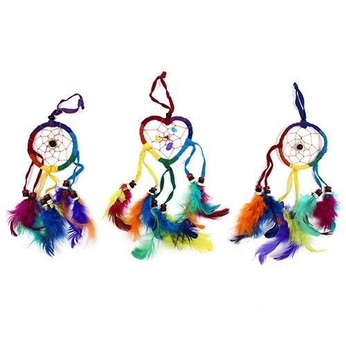 Bali Dreamcatchers Small Heart Rainbow Dream Catcher for Sweet Dreams