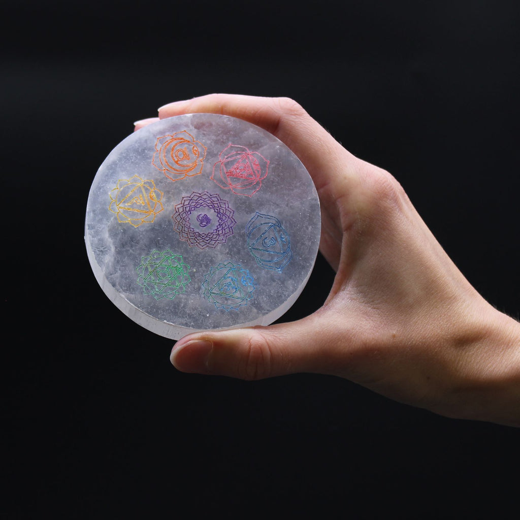 Small 8cm Charging Plate with Vibrant Chakra Design for Decor