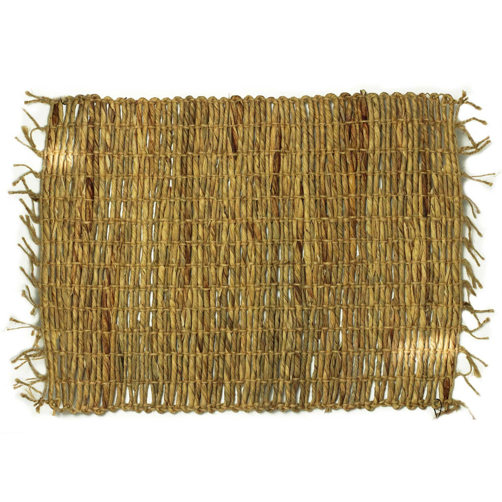 Water Hyacinth Natural Placemat with Robusta and Fringe Design