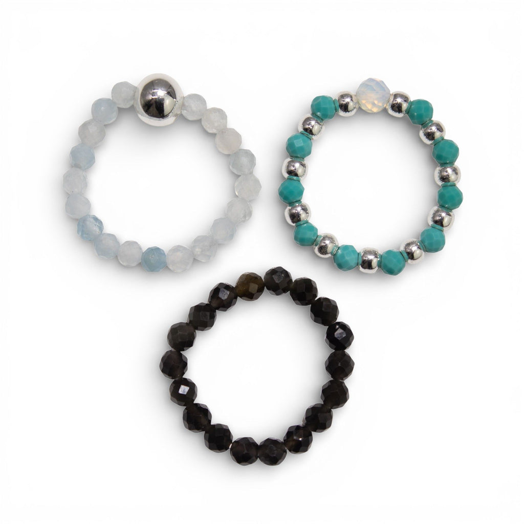 Nymph Spirit Gemstone Ring Set Endless Ocean for Unique Style
