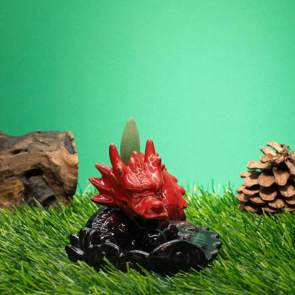 Backflow Incense Burner Small Red Dragon for Stunning Effects