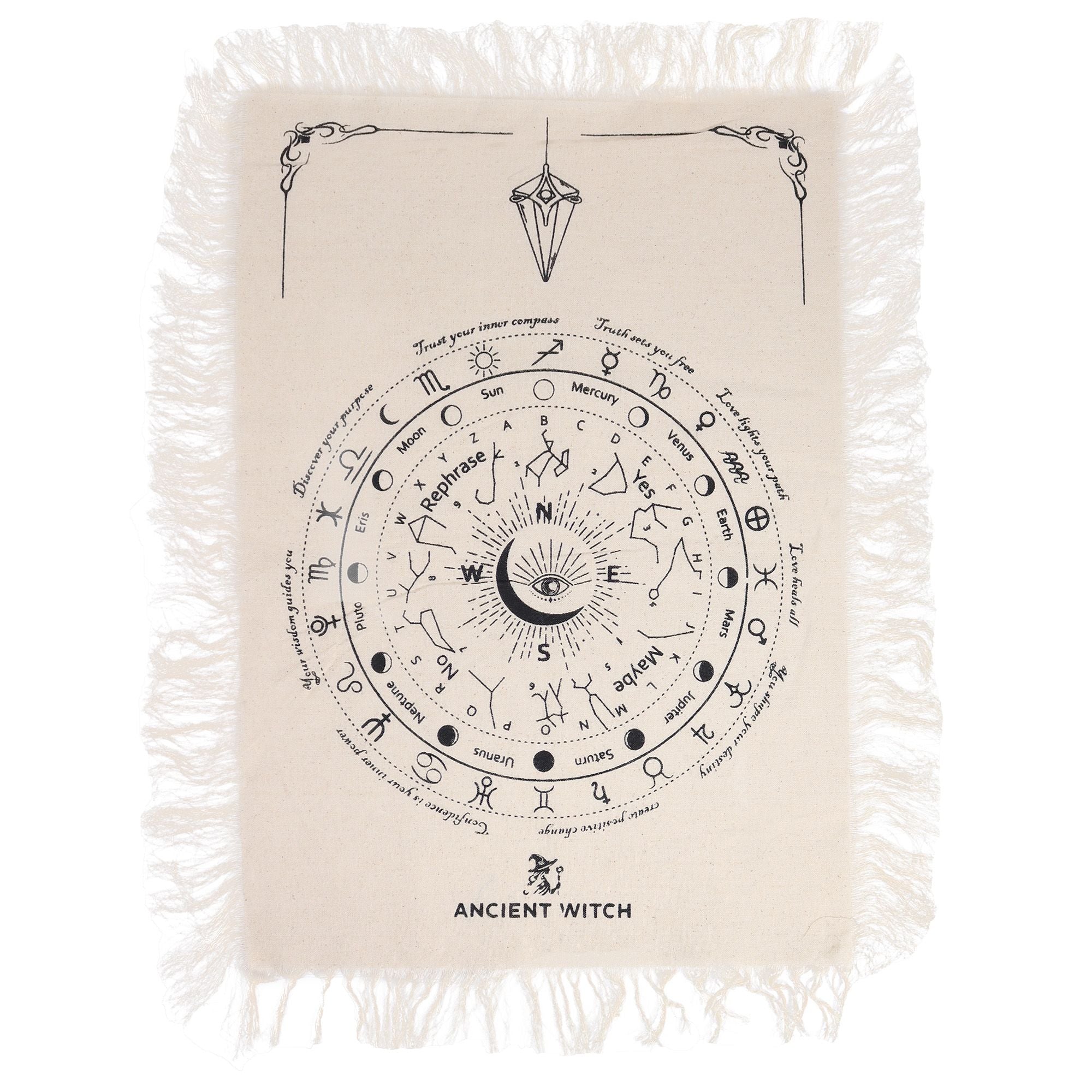 Ancient Witch Pendulum Divination Cloth with All Seeing Eye Design