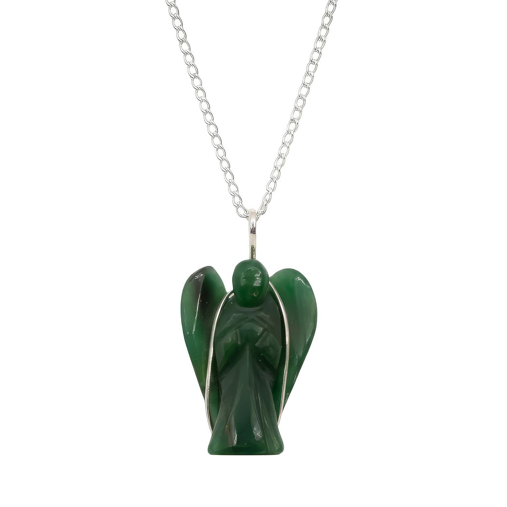 Gemstone Guardian Angel Pendant in Green Aventurine Design
