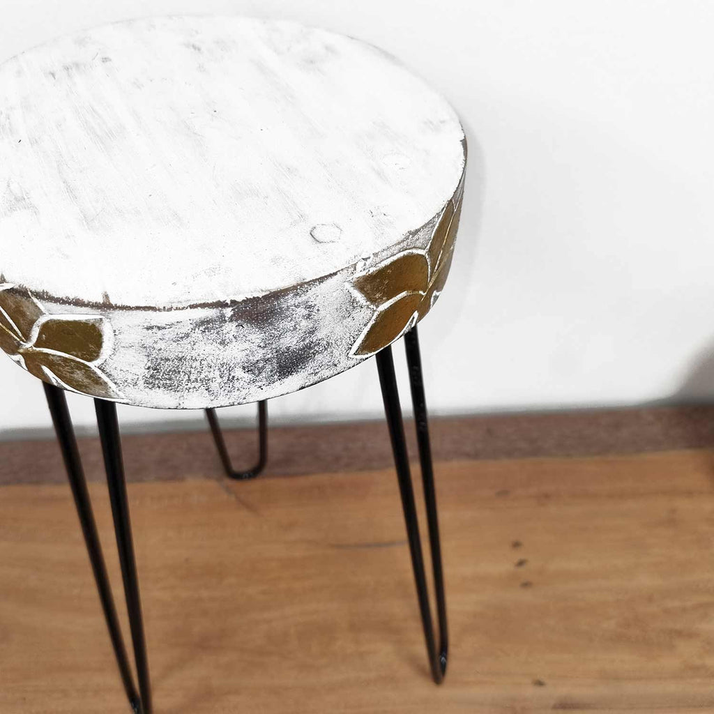 Albasia Wood Plant Stand in Whitewash for Stylish Home Displays