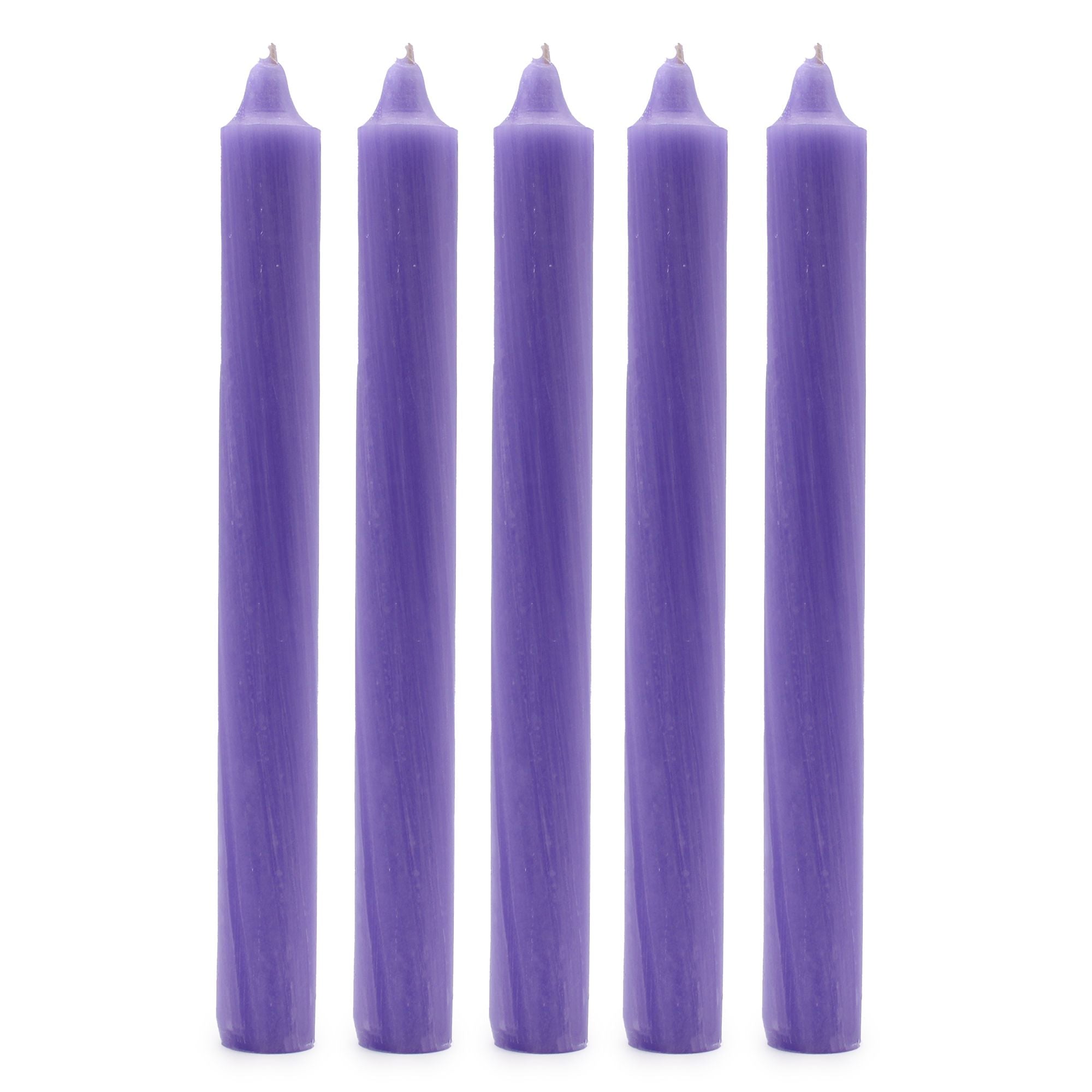 Solid Colour Dinner Candles Rustic Lilac Pack of 5 for Dining