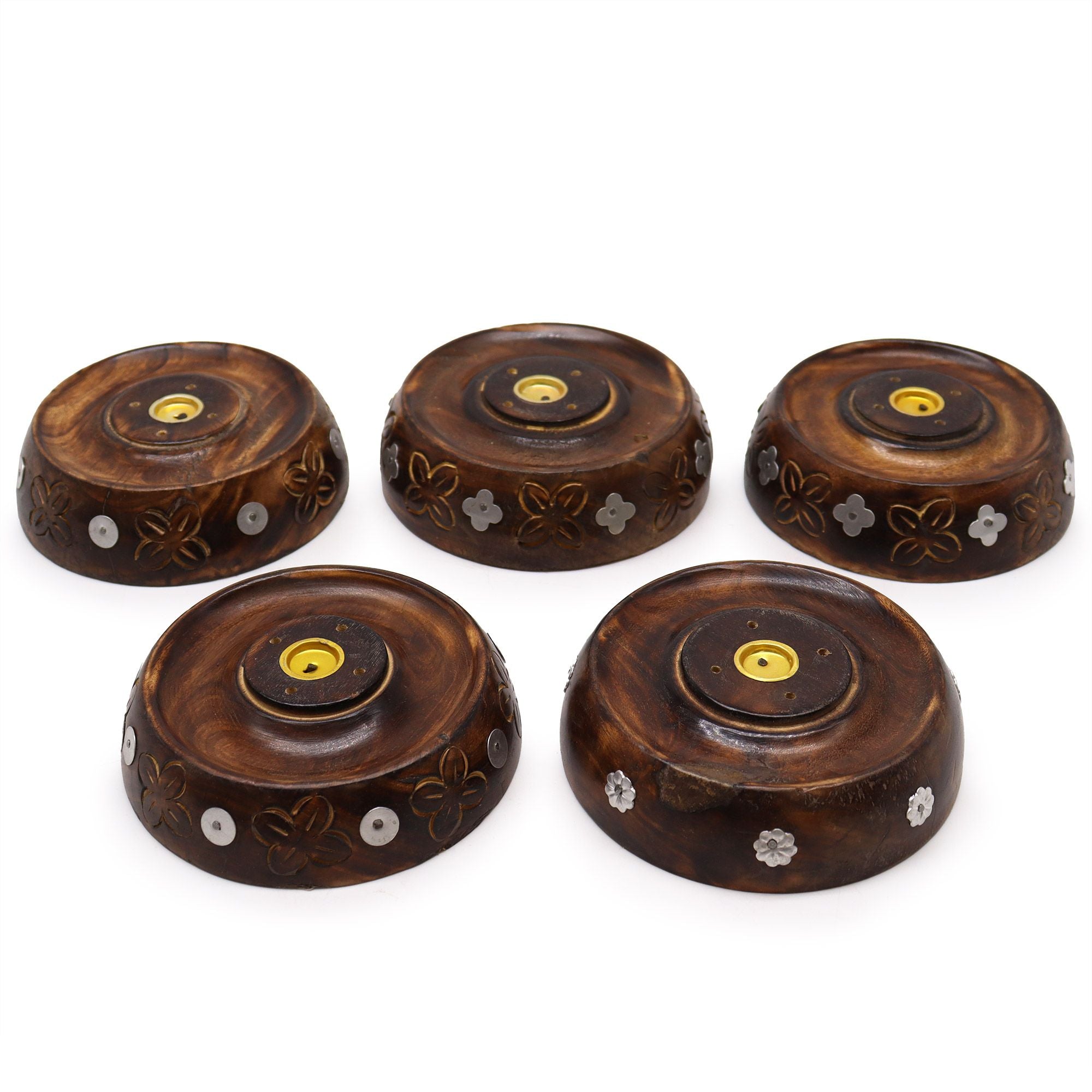 Mango Wood Cone & Stick Burner with Unique Designs for Incense