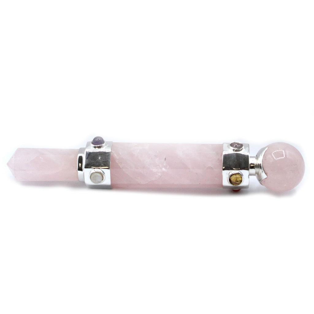 Hexagonal Crystal Healing Wand 12cm Rose Quartz for Home Decor