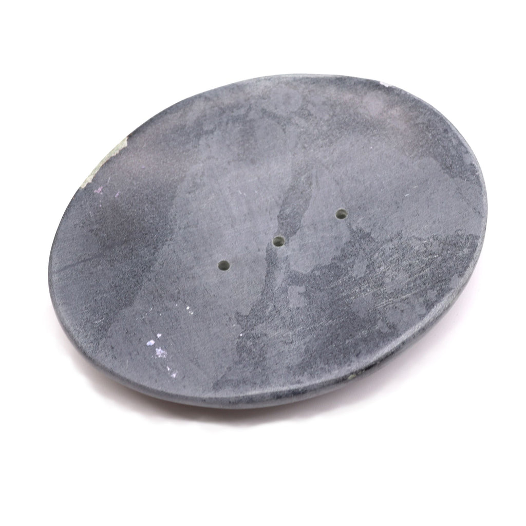 Grey Soapstone Soap Dish Classic Oval Design for Stylish Bathrooms