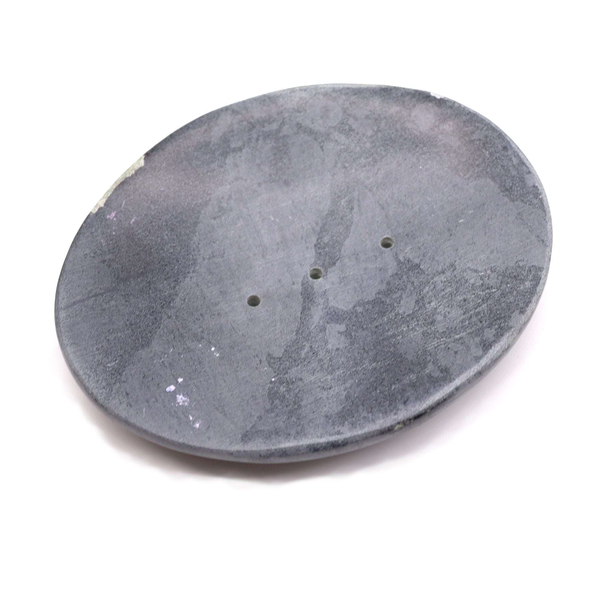 Grey Soapstone Soap Dish Classic Oval Design for Stylish Bathrooms