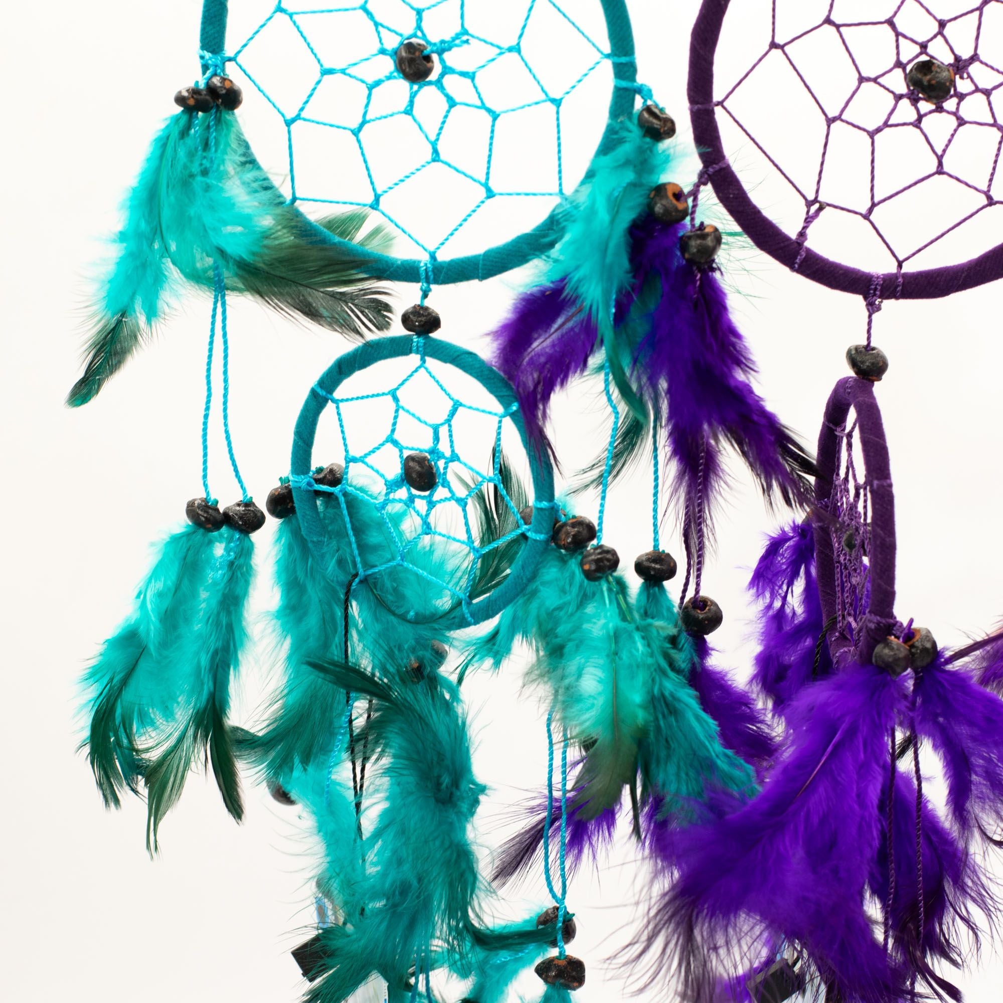Bali Dreamcatchers Medium Round Turquoise Pink Purple Design