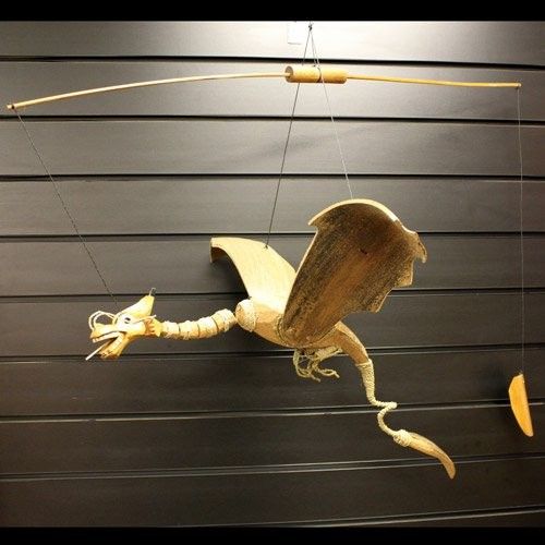 Large Natural Coconut Dragon Mobile 46cm