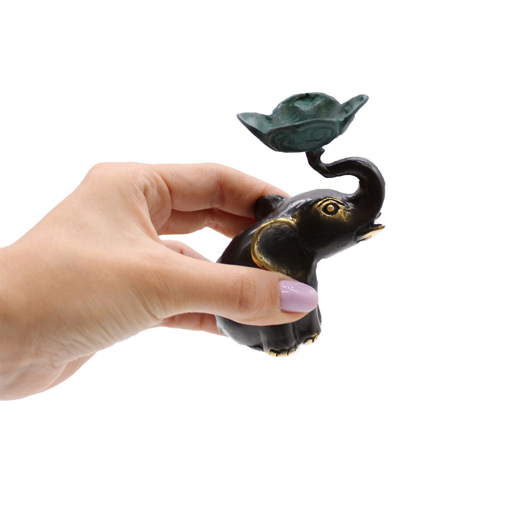 Small Elephant Candle and Incense Holder for Elegant Home Decor
