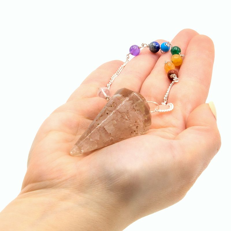 Orgonite Power Chakra Pendulum with Rose Quartz for Energy Balance