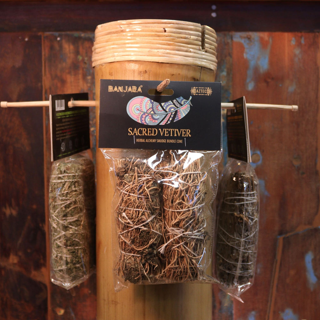 Banjara Vetiver Smudge Stick for Grounding and Enhanced Focus