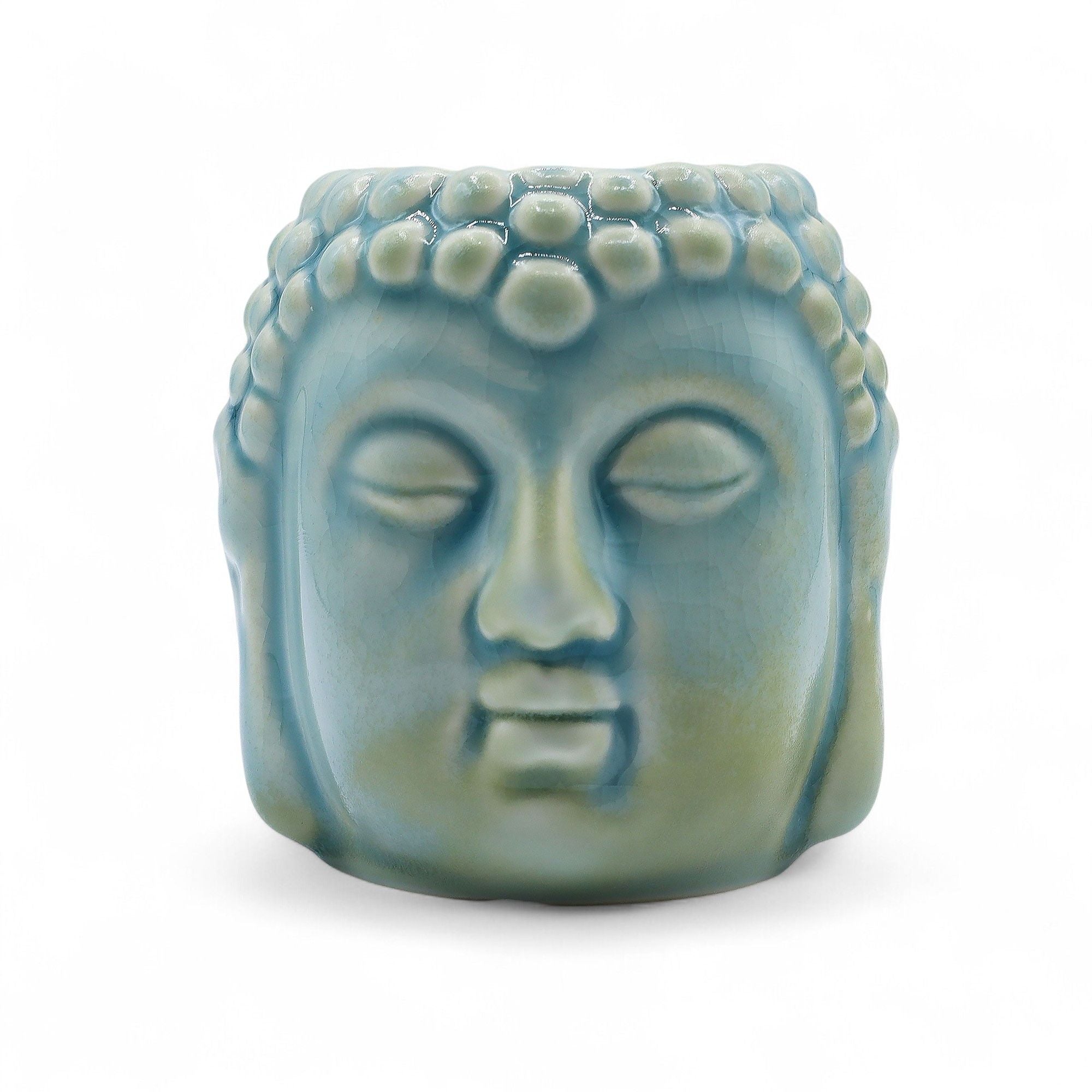 Buddha Oil Burner Blue for Calming Home Fragrance and Decor