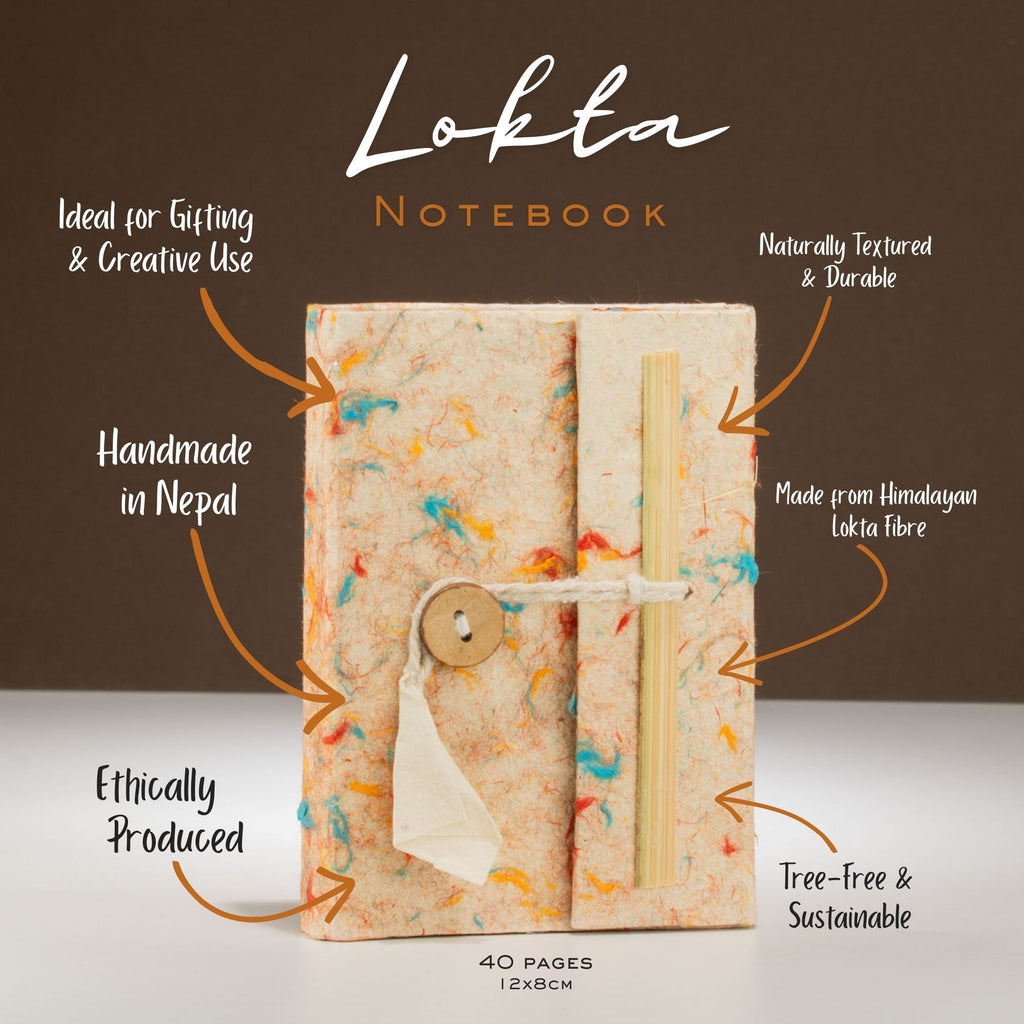 Lokta Mixed Colour Cotton Notebook Mini for Creative Note Taking
