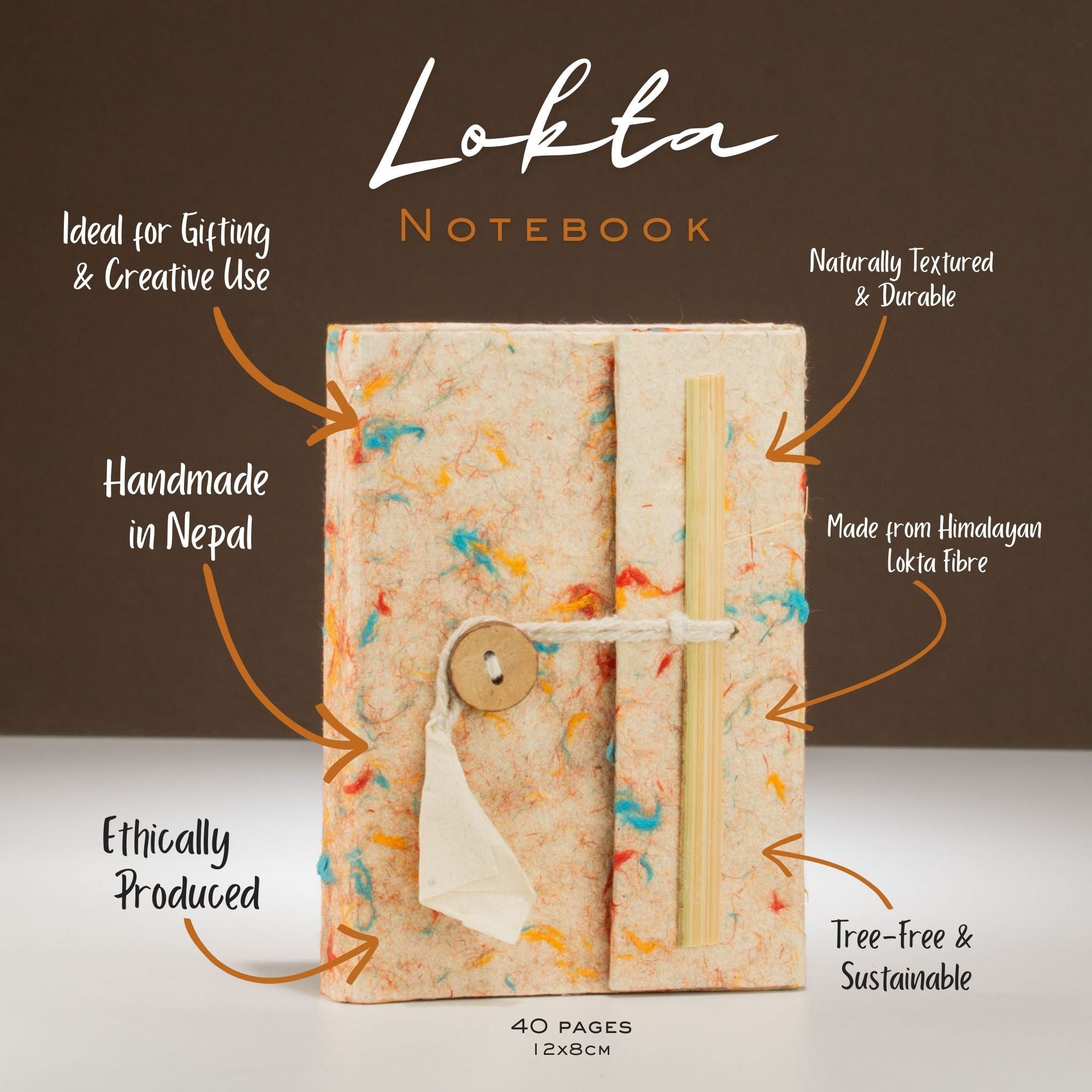 Lokta Mixed Colour Cotton Notebook Mini for Creative Note Taking