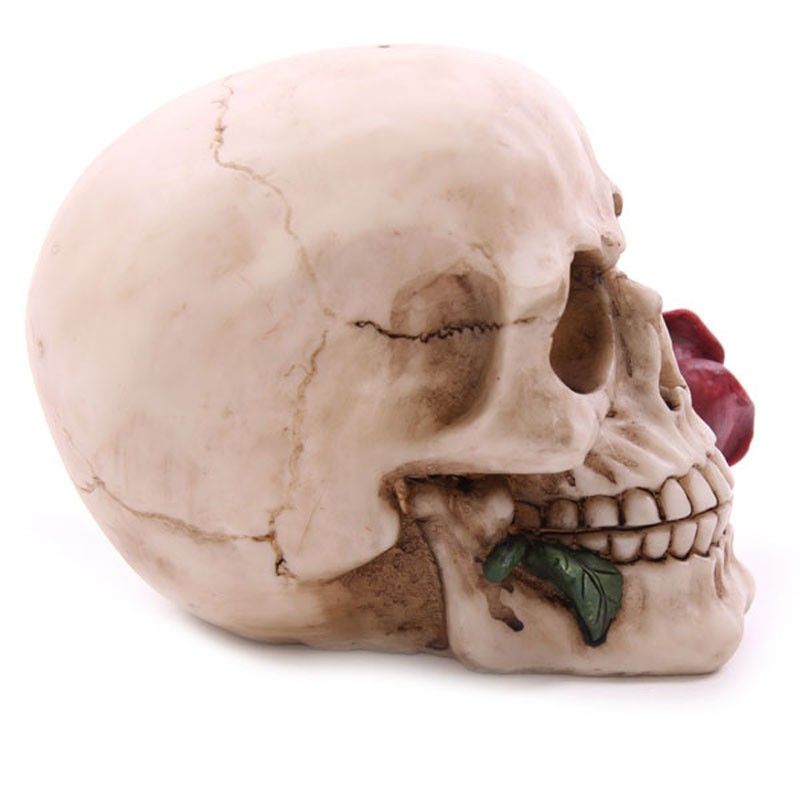 Skull with Roses Random Design Gothic Ornament for Halloween