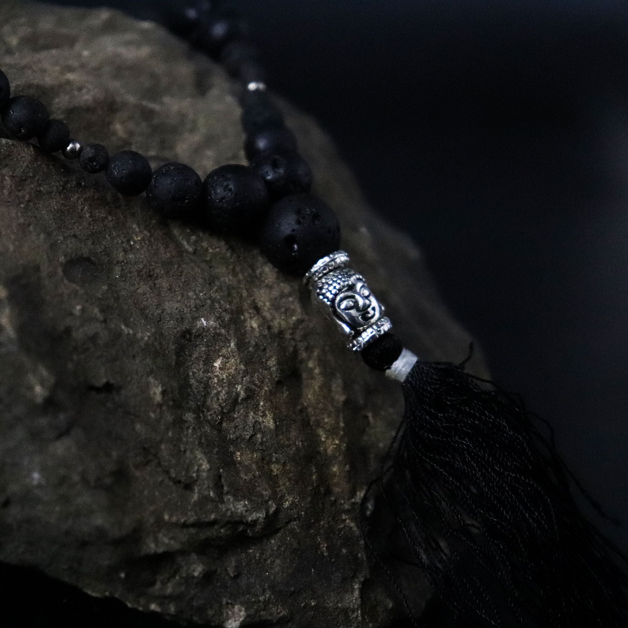 Essence of the Volcano Necklace with Silver Buddha Charm Design