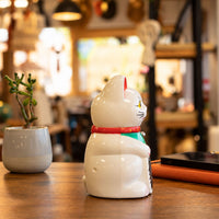 Japanese Lucky Money Cat Ornament – White 15cm