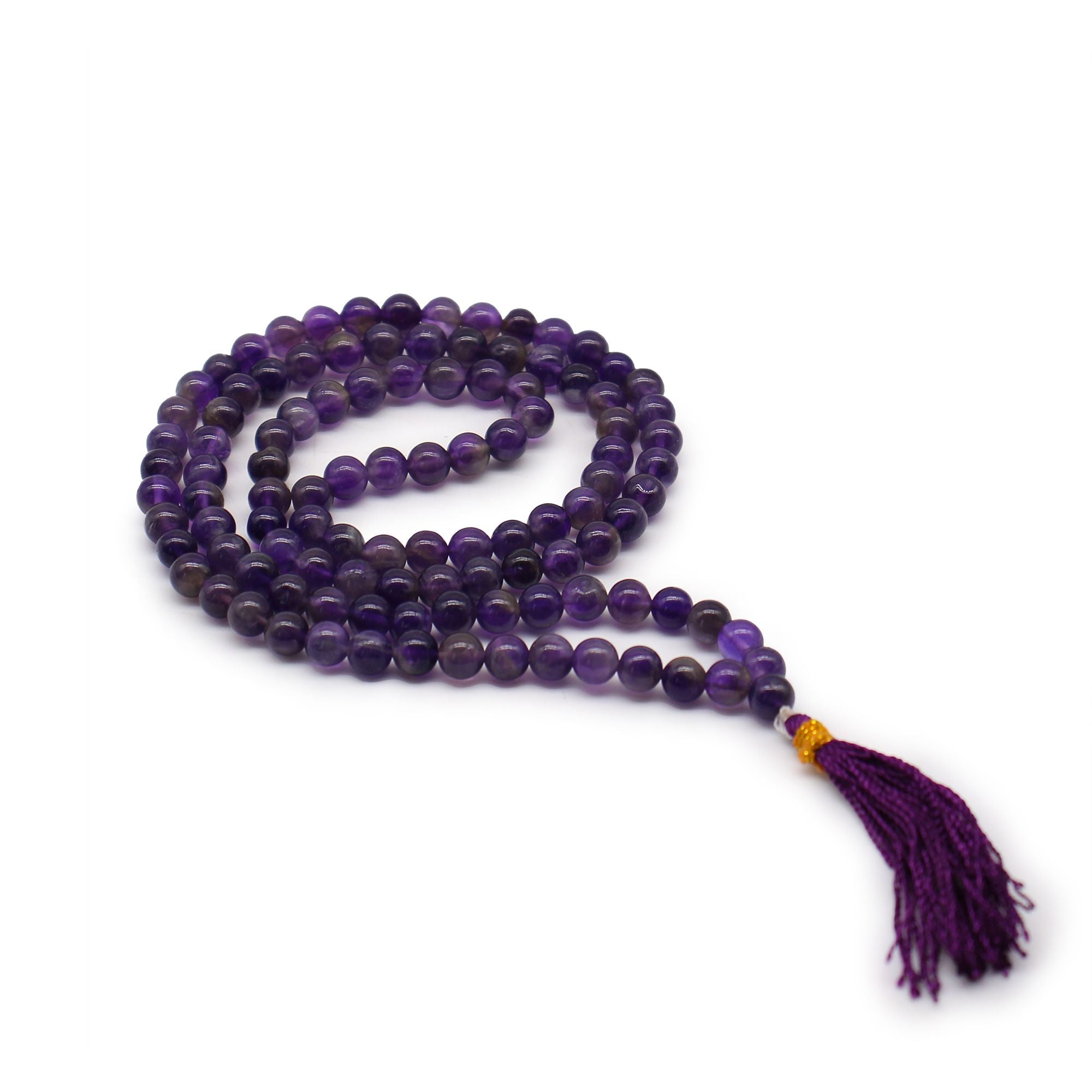 108 Bead Mala with Amethyst Gemstone for Chanting Practice