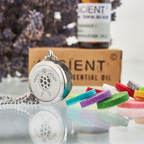 Aromatherapy Diffuser Necklace with Turtle Design 25mm Locket