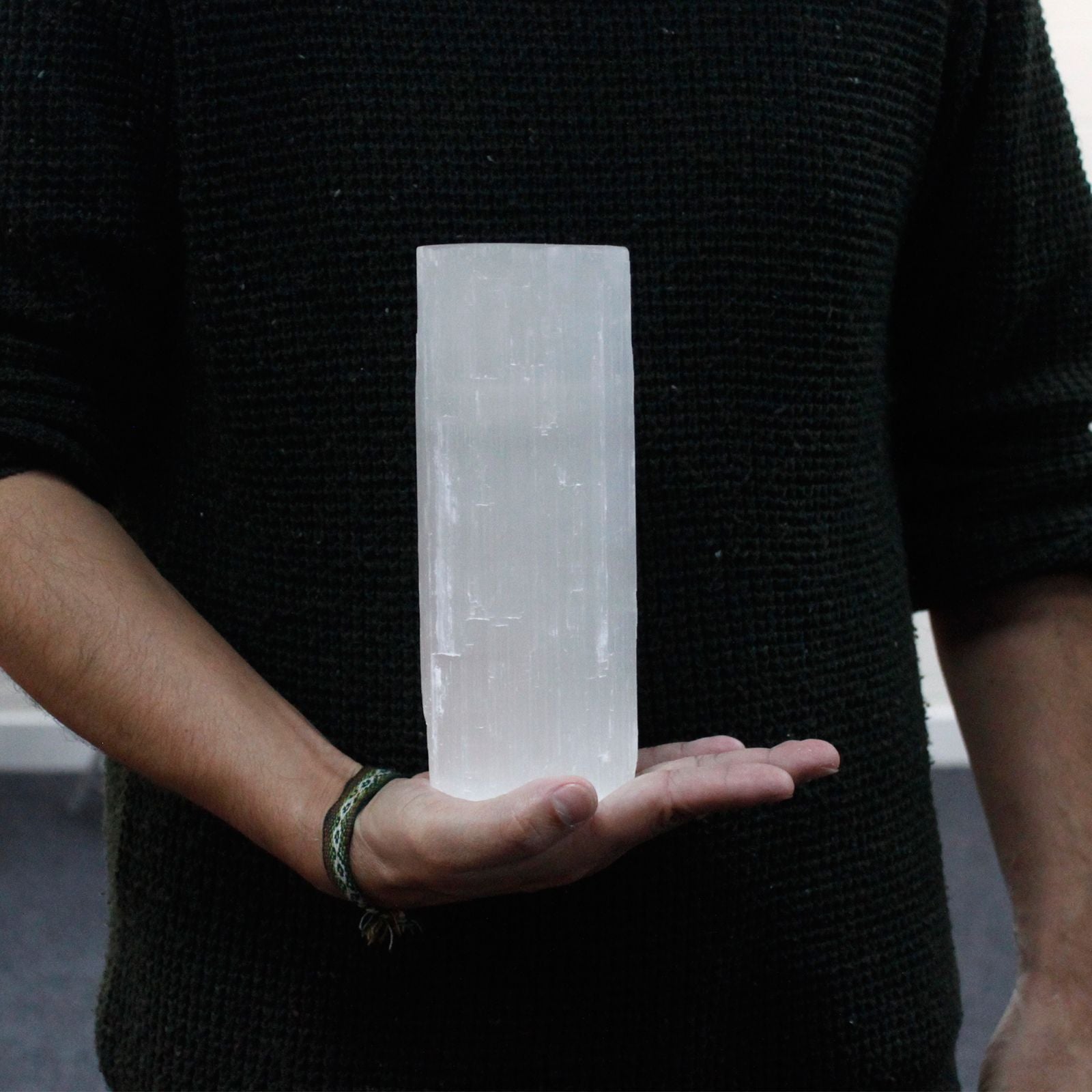 Selenite Cylinder Candle Holder 20 cm for Stylish Home Decor