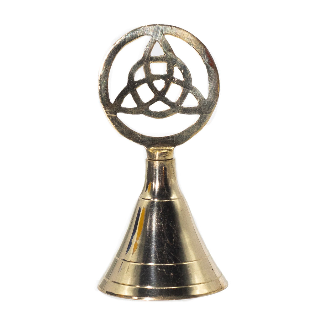 Altar Brass Bell with Triquetra Symbol for Rituals and Meditation