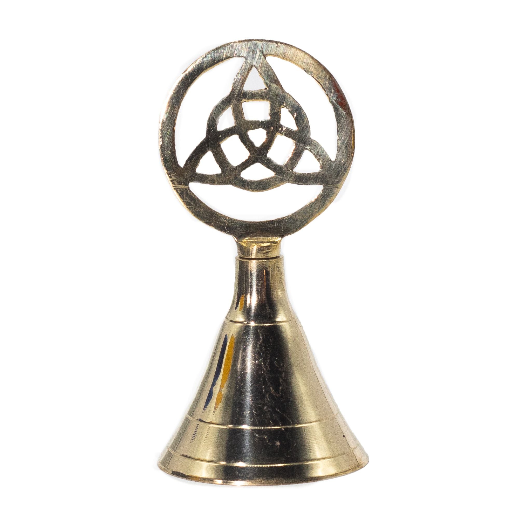 Altar Brass Bell with Triquetra Symbol for Rituals and Meditation