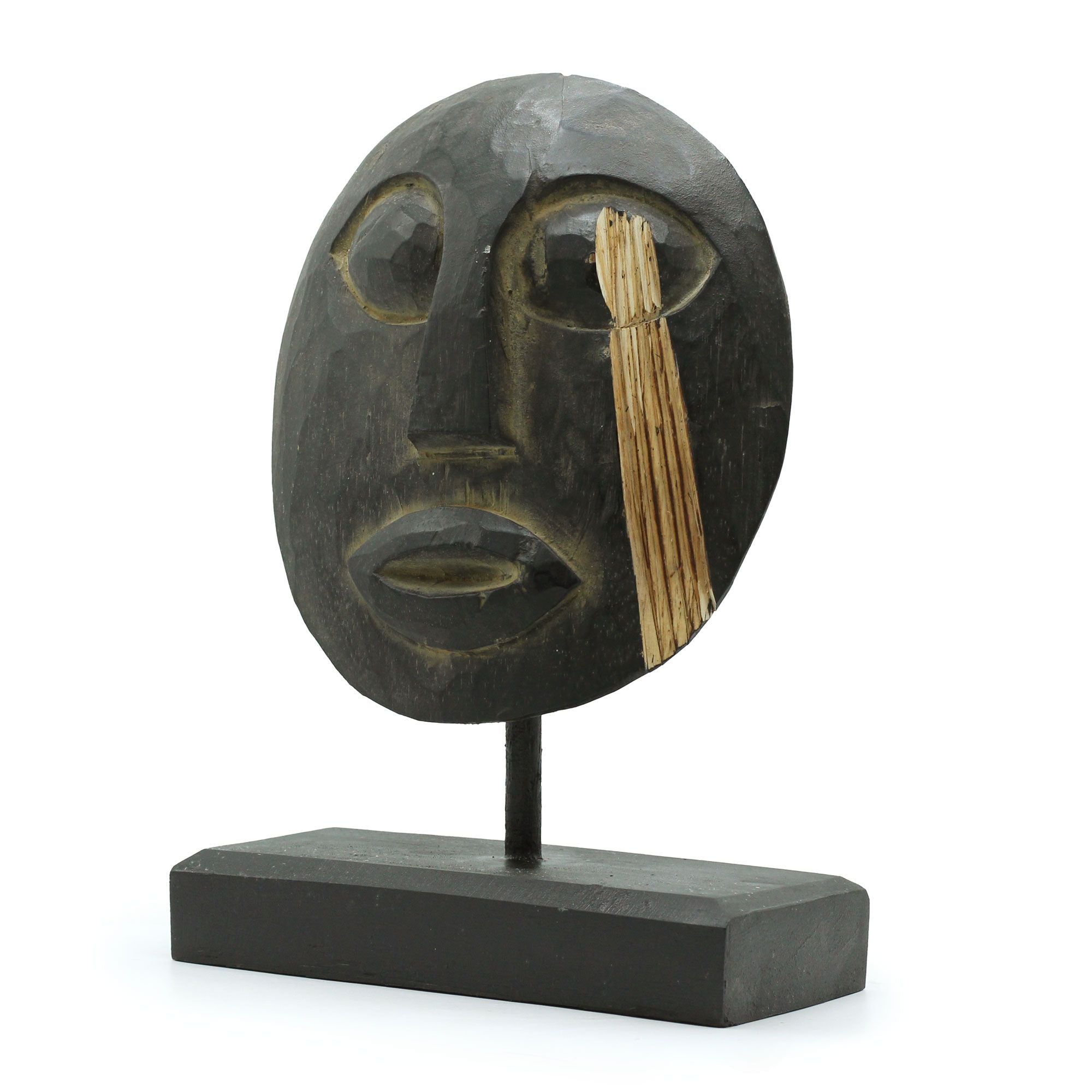 Timor Tribal Decorative Mask Black 27x20cm for Home Decor Accent