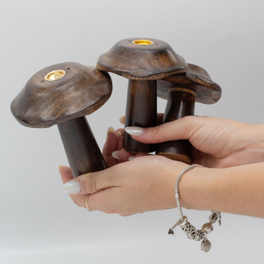 Set of 3 Flat Incense Cone Mushrooms for Home Decor and Relaxation