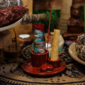 Palo Santo Stick & Smudge Holder Mandala Red with Heart Design
