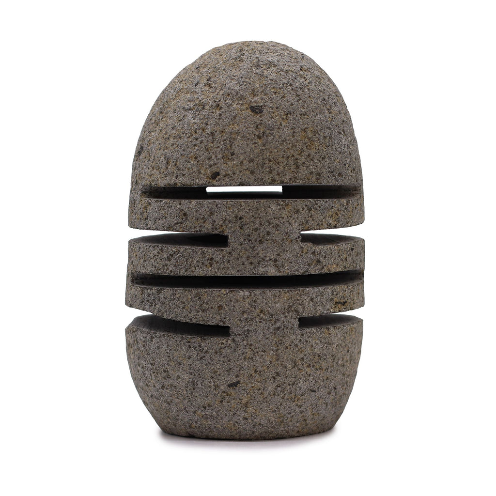 Natural Riverstone Candle Holder with Unique Standing Stone Design