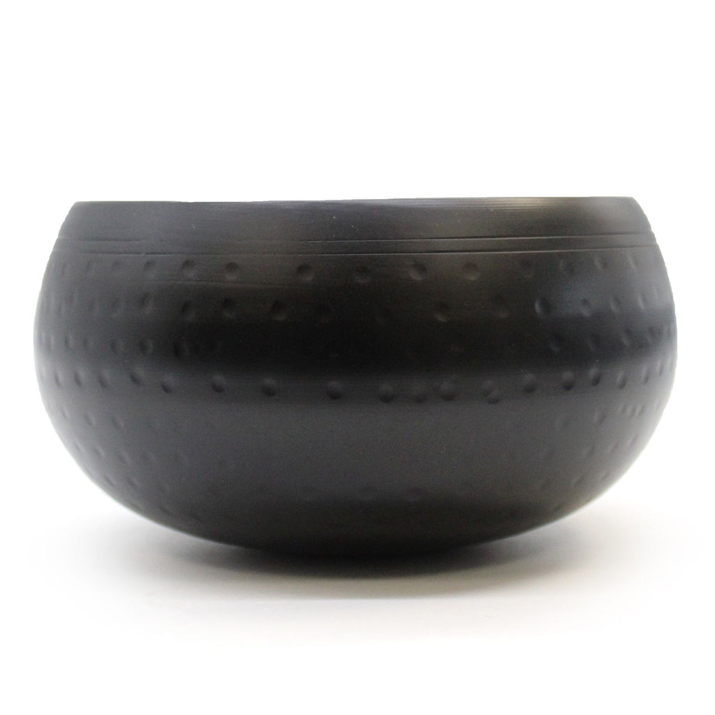 Large Black Beaten Singing Bowl 18cm with Deep Resonant Sound