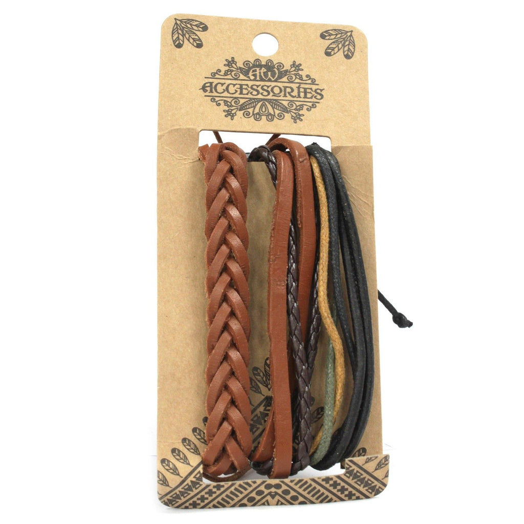 Stylish Mens Bracelet Sets with Tanned Leather and Unique Designs