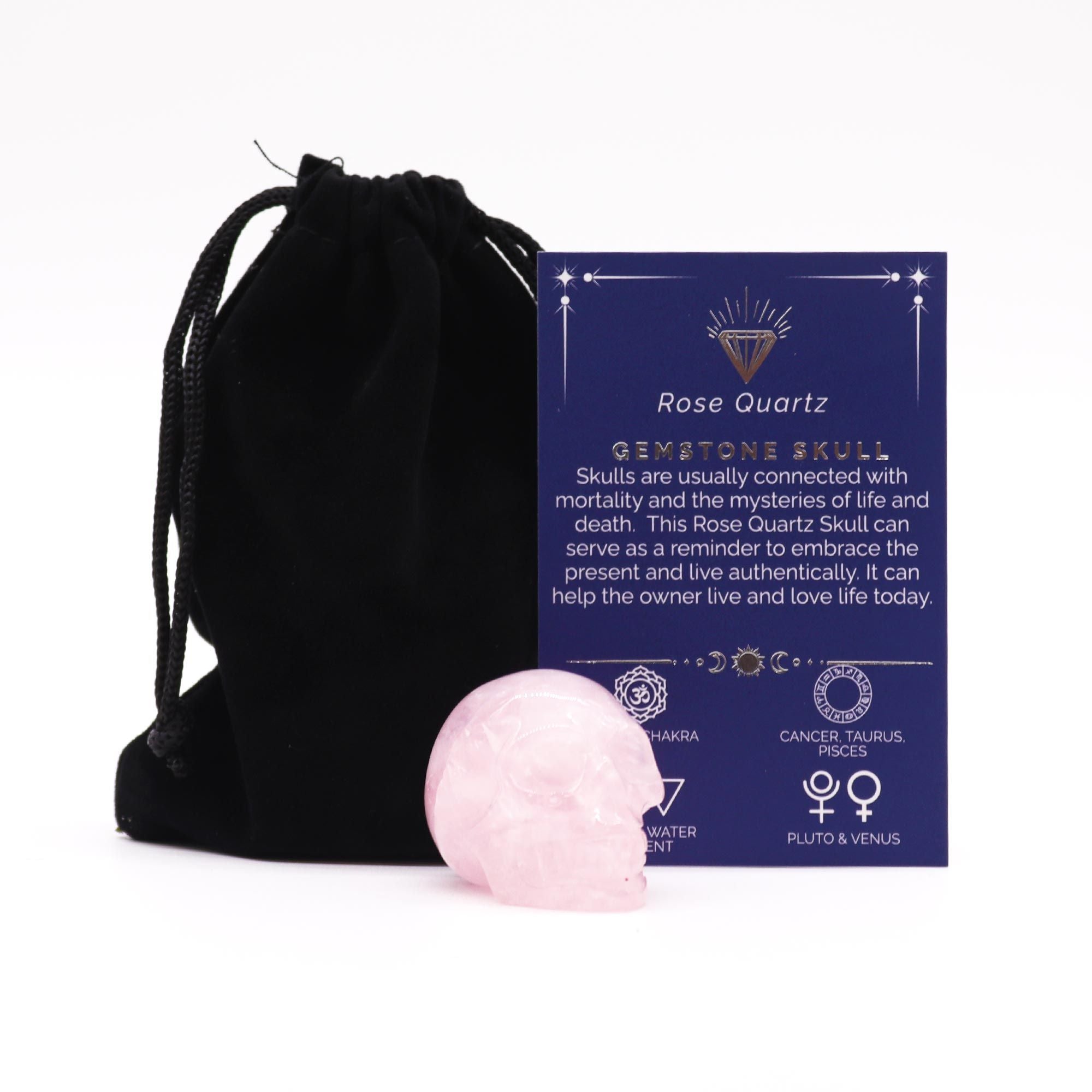 Rose Quartz Small Skull Gemstone Figure for Unique Decor