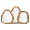Set of 3 Pebble Shaped Mirrors with Unique Dark Brown Finish